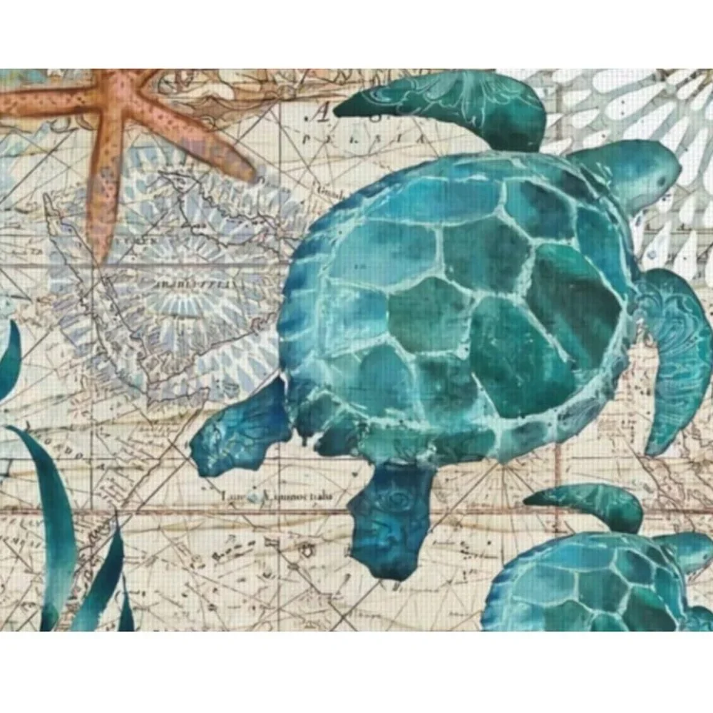 Beach Placemats 4pc Sea Turtle Table Decor Nautical Coastal Dining Decorations